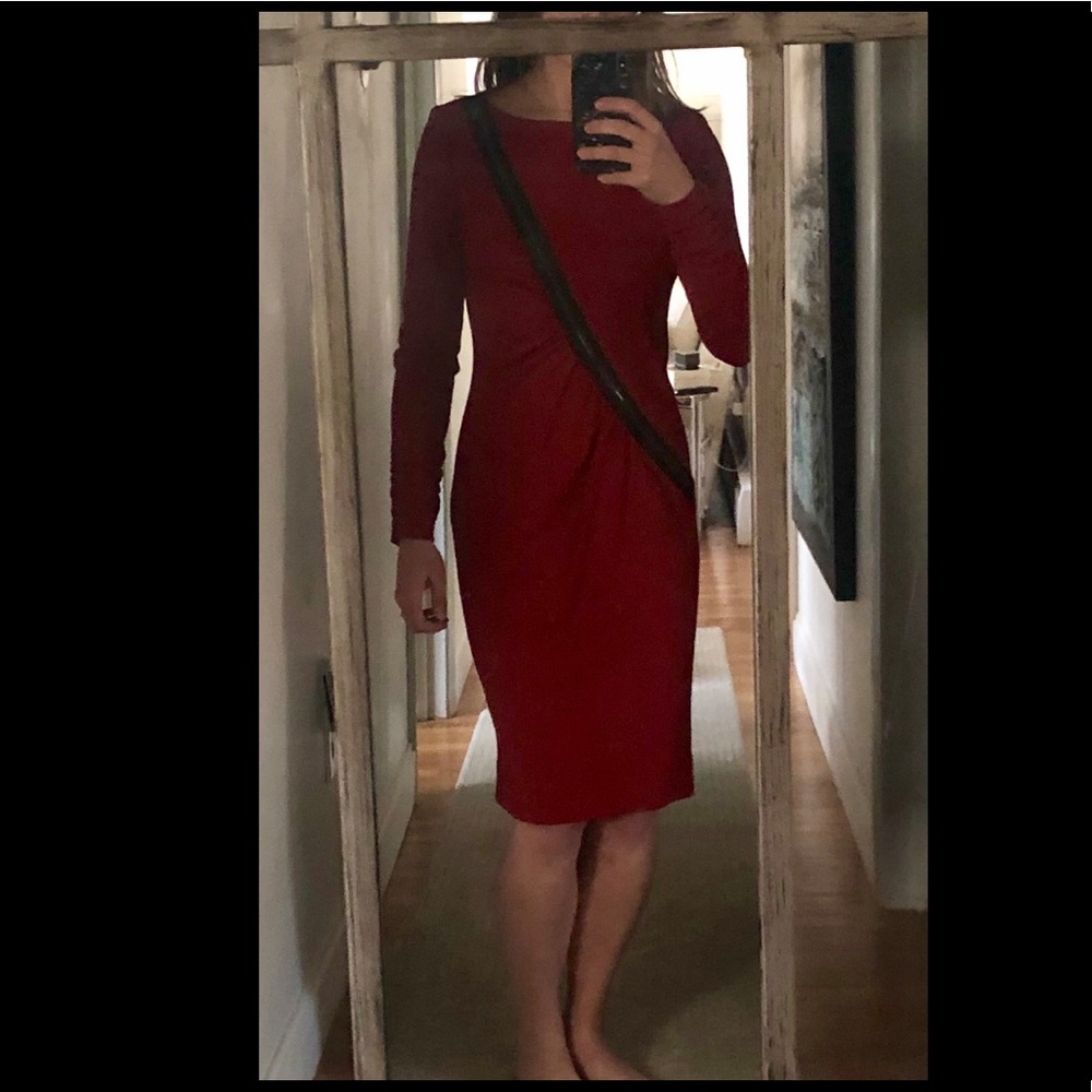 Semi formal red zipper dress